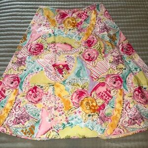 Vintage Chadwicks Women's A-Line Floral Skirt Size 8 Side Zip Cottage